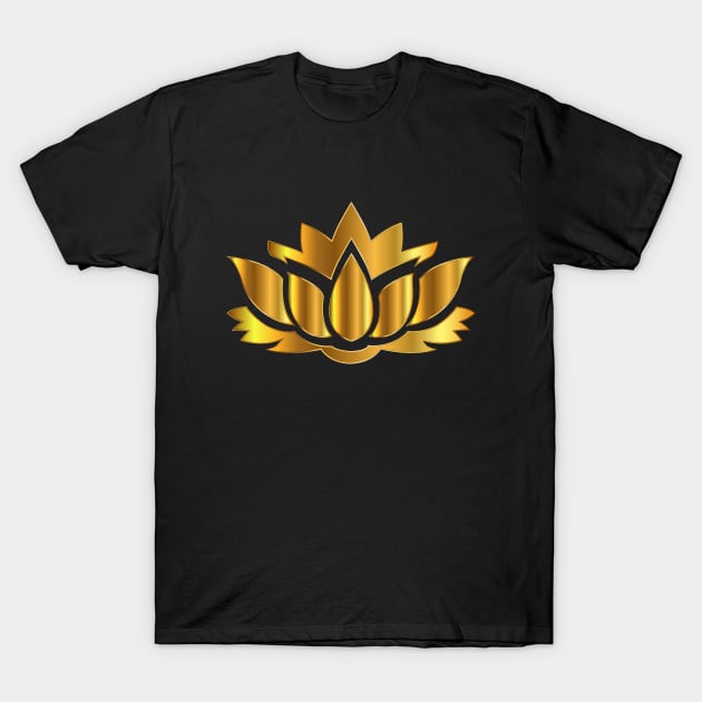 Gold Lotus T-Shirt by imphavok